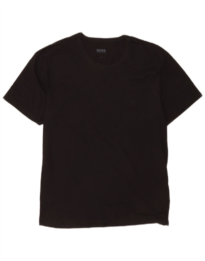 Ανδρικό T-Shirt Hugo Boss Top μεγάλο μαύρο βαμβακερό