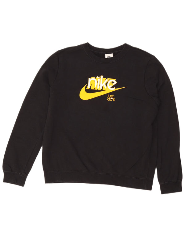 Γυναικείο γραφικό φούτερ NIKE Jumper UK 14 μεσαίο μαύρο βαμβακερό