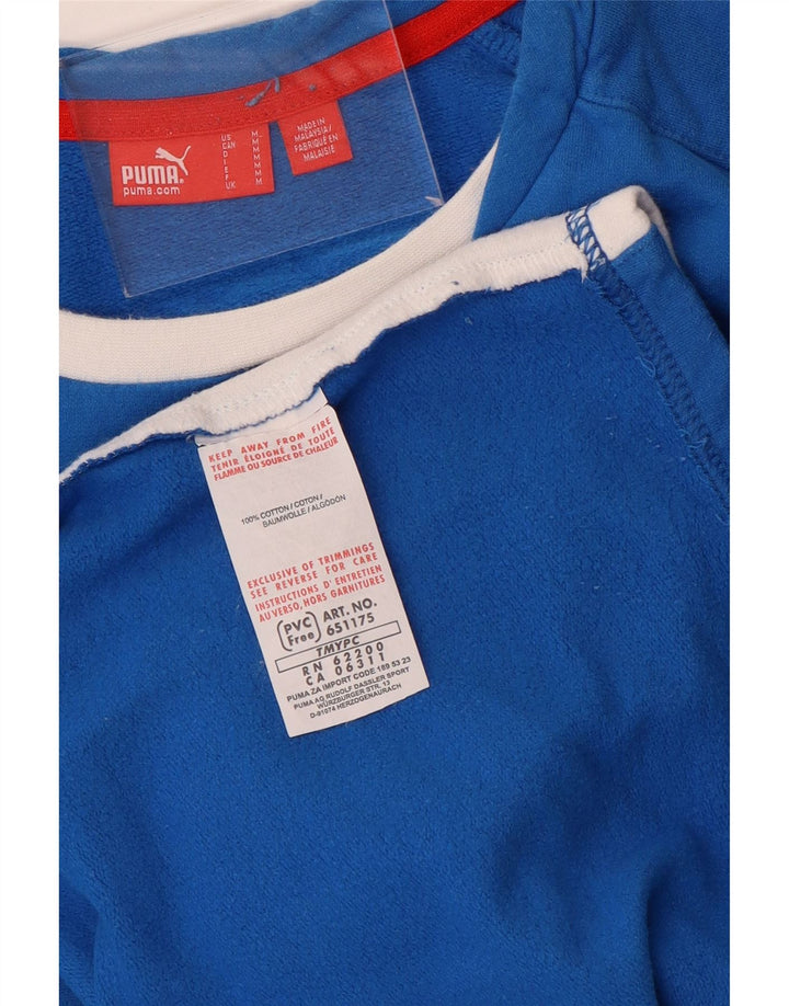 Puma Γυναικείο τοπ μακρυμάνικο UK 14 μεσαίου μπλε χρώματος βαμβακερό