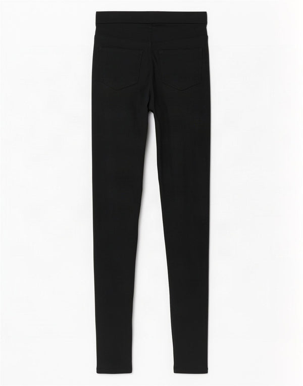 Marks & Spencer Womens High Waist Leggings UK 8 Small Green Cotton