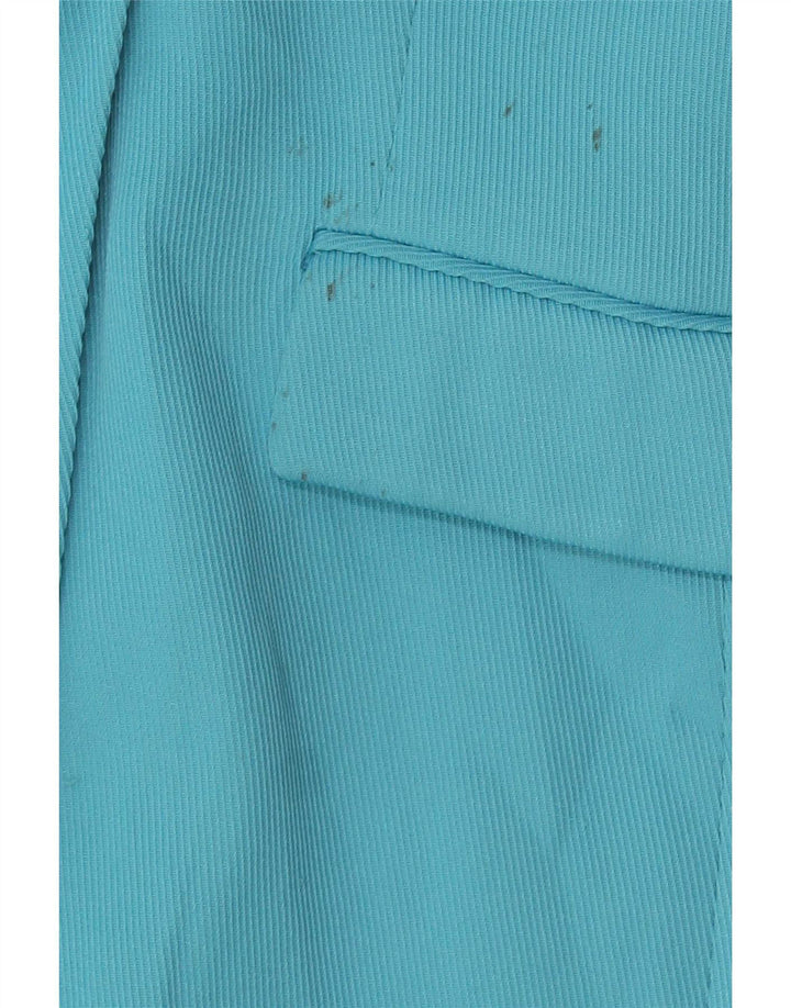 Zara Γυναικείο μπουφάν blazer διπλό στήθος UK 10 Small Blue Polyester