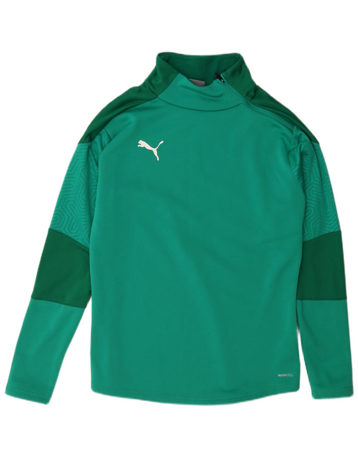 Ανδρικό φούτερ με φερμουάρ Puma, μεσαίο πράσινο, πολυεστέρας