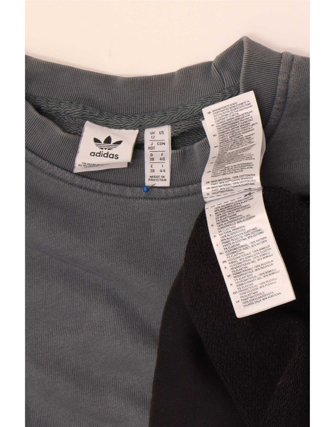 Adidas Womens Graphic Sweatshirt Jumper UK 12 Medium Grey Colourblock