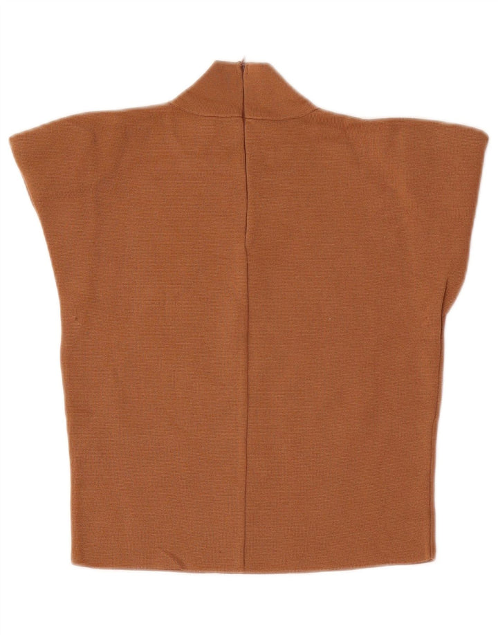 Zara Γυναικεία Μπλούζα Crop Top UK 12 Medium Beige Viscose