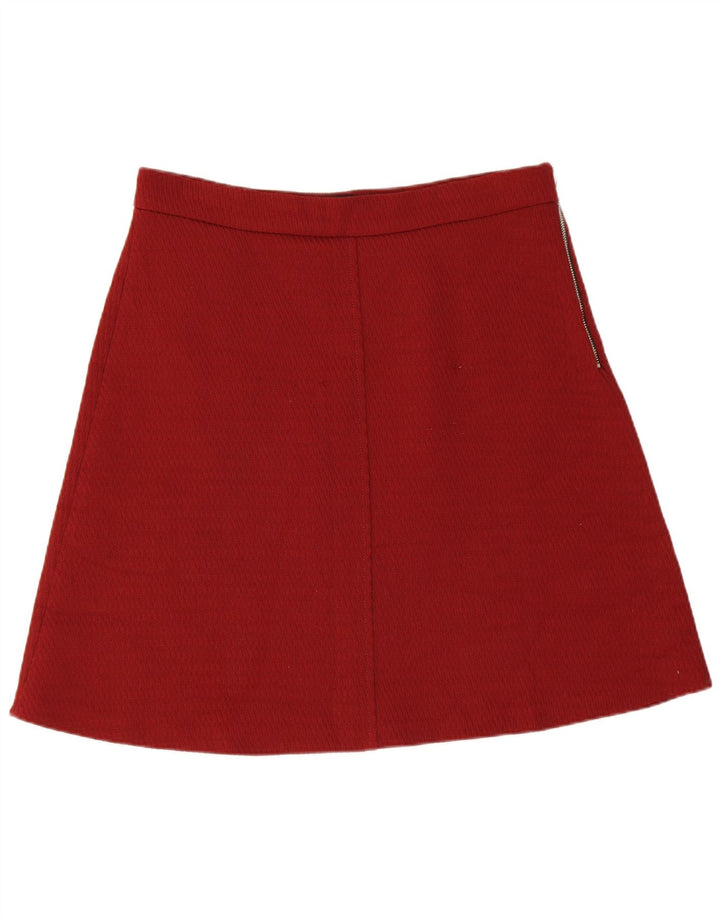 Zara Γυναικεία Φούστα A-Line Μεγάλη W30 Βουργουνδία