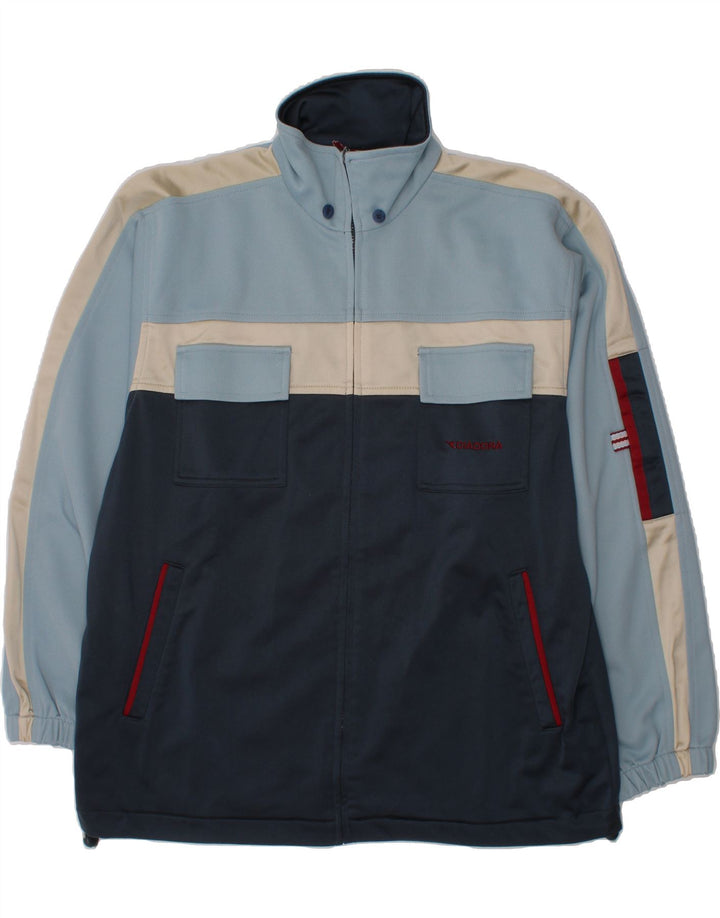 DIADORA Boys Tracksuit Top Jacket 13-14 Years Blue Colourblock Polyester Vintage Diadora and Second-Hand Diadora from Messina Hembry 