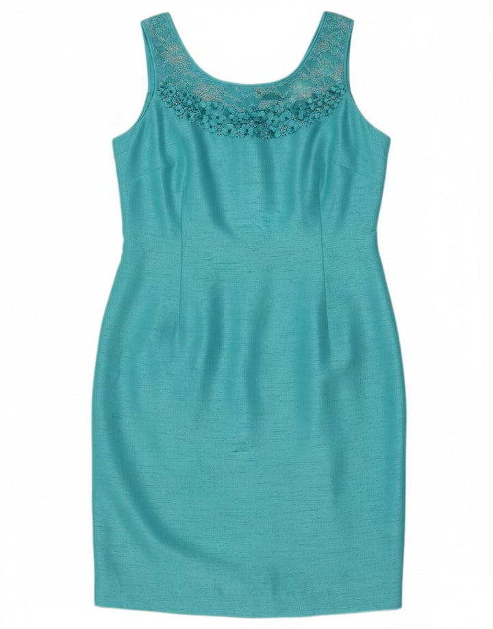 Γυναικείο αμάνικο φόρεμα Jacques Vert UK 14 Medium Blue Polyester