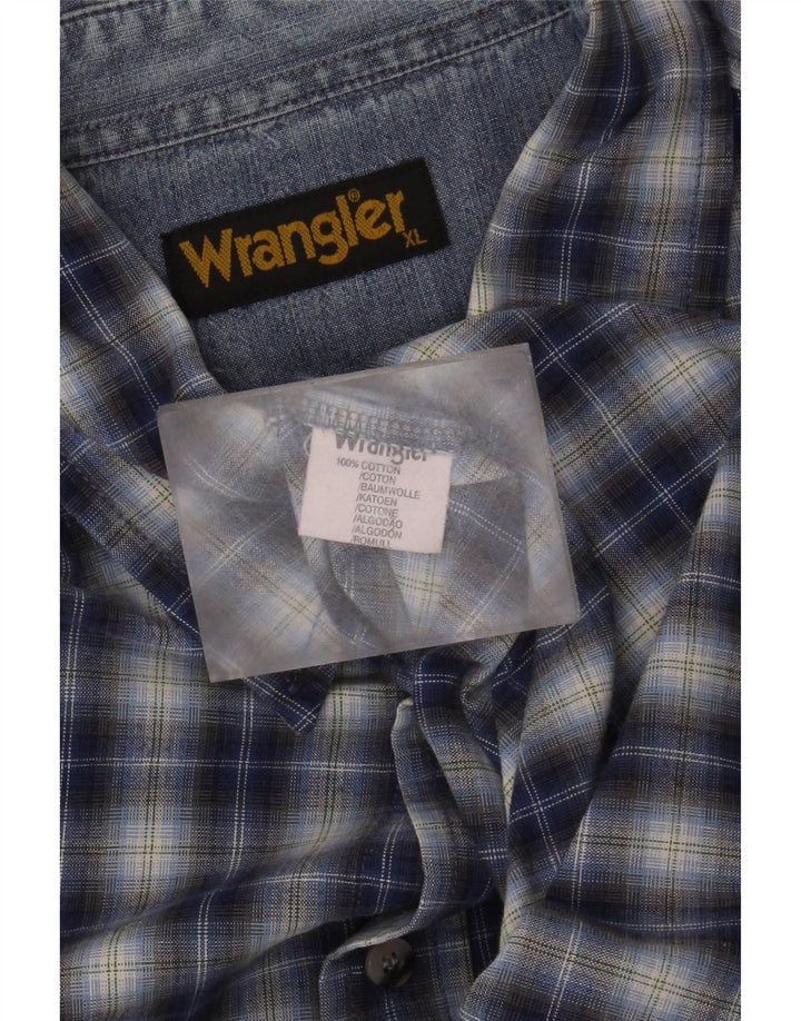 Ανδρικό πουκάμισο Wrangler XL Blue Check Cotton