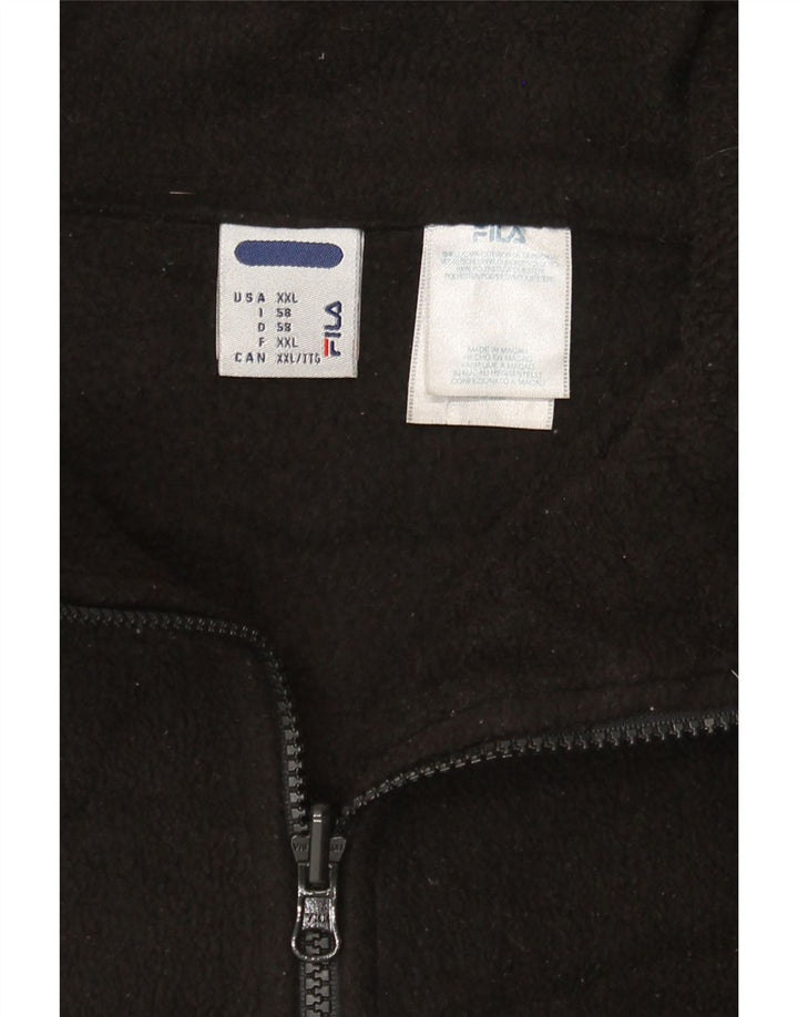 Fila Mens Liner Fleece Jacket UK 44 2XL Μαύρο Πολυεστέρας