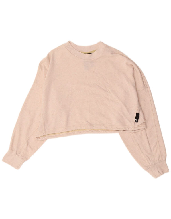 Γυναικεία φούτερ Adidas Crop Jumper UK 12/14 Medium Off White Flecked