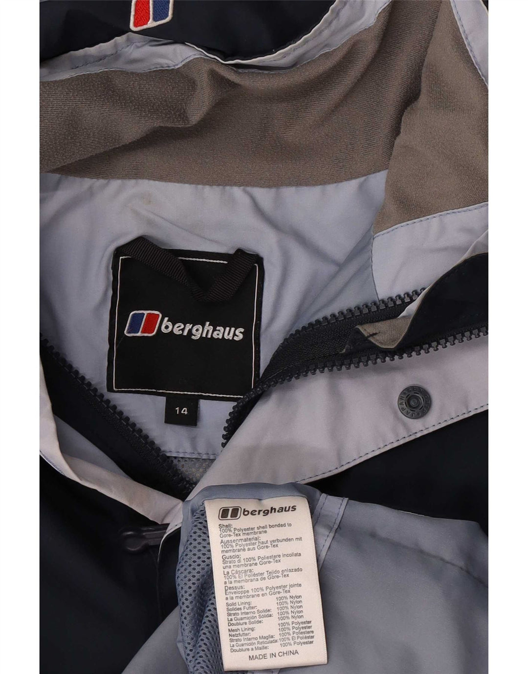 Γυναικείο μπουφάν βροχής με κουκούλα Berghaus UK 14 Large Navy Blue Polyester
