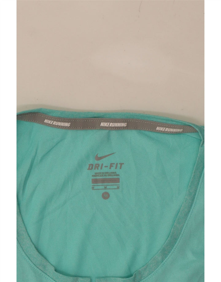 NIKE Womens Dri Fit T-Shirt Top UK 12 Medium Turquoise Polyester Vintage Nike and Second-Hand Nike from Messina Hembry 
