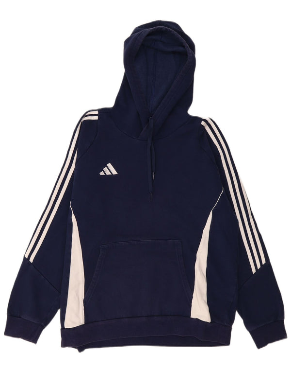 Ανδρική κουκούλα Adidas, μεσαίο μπλε ναυτικό, βαμβακερό