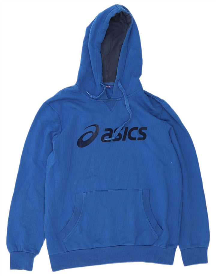 Ανδρικό γραφικό κουκούλα Asics, μεσαίο μπλε βαμβακερό