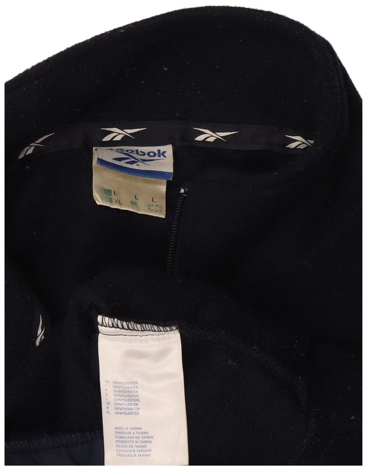 Reebok Ανδρικό Fleece Jacket UK 40 Large Navy Blue Polyester