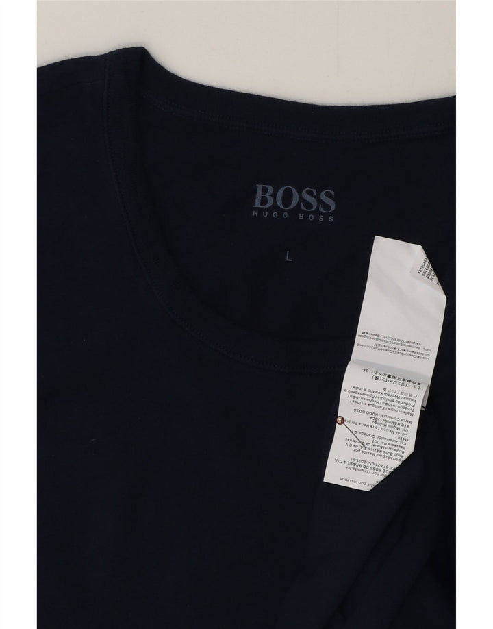 Ανδρικό T-Shirt HUGO BOSS Top Large Navy Blue από βαμβάκι