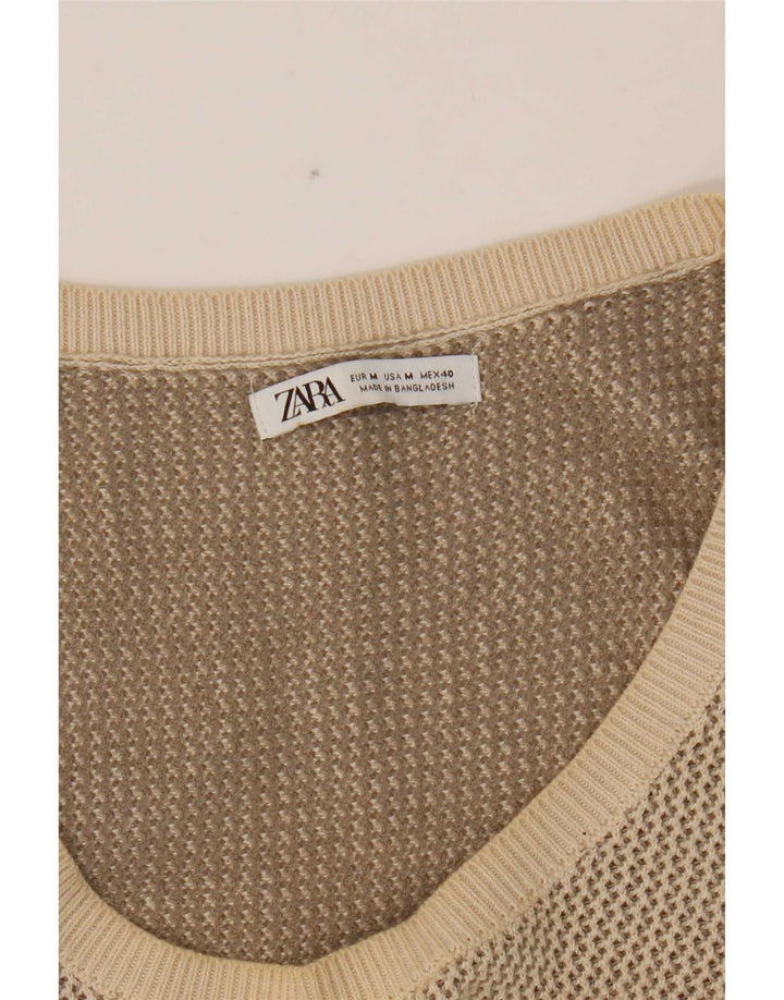 Zara Γυναικείο Crop Vest Top UK 14 Medium Beige
