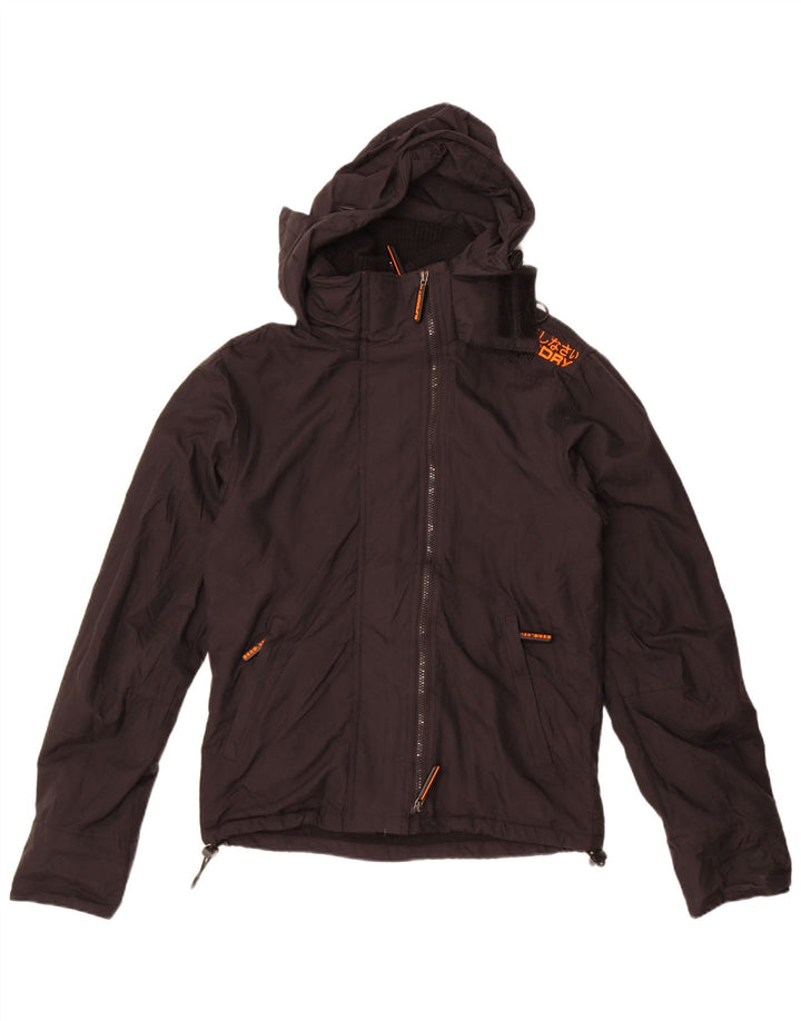 Ανδρικό μπουφάν με κουκούλα Superdry UK 36 Small Black Nylon