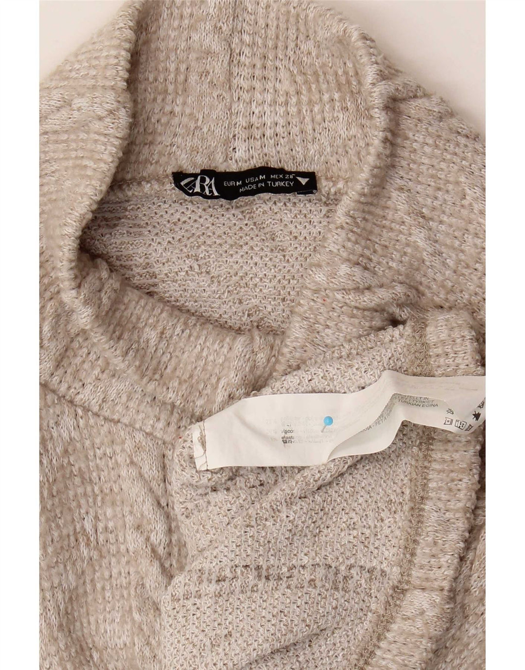 Zara γυναικείο πουλόβερ με λαιμόκοψη χελώνας UK 14 μεσαίο πολυεστέρας
