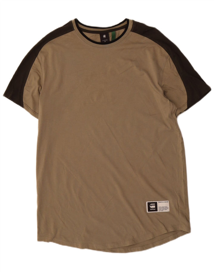 Ανδρικό T-Shirt G-Star Top Medium Khaki Colourblock Βαμβακερό