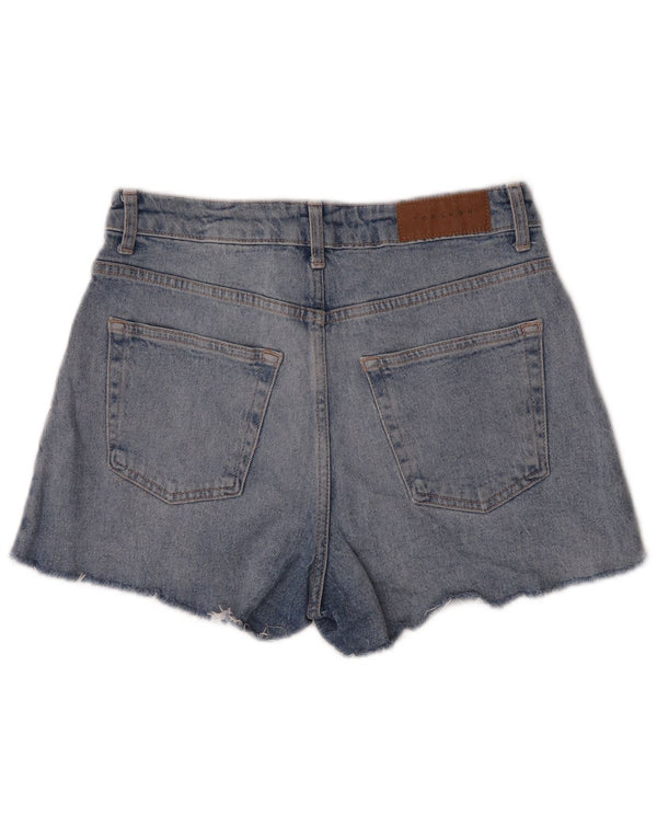 Topshop Womens Mom High Waist Denim Shorts UK 12 Medium W30 Blue