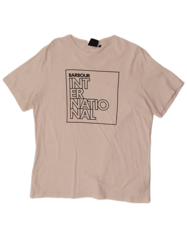 Μπλουζάκι Barbour Mens Tailored Fit Graphic T-Shirt Top μεγάλο λευκό βαμβακερό