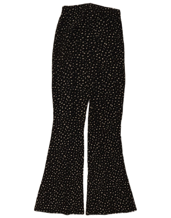 Topshop Γυναικείο Flare Casual Παντελόνι UK 8 Small W26 L32 Black Spotted
