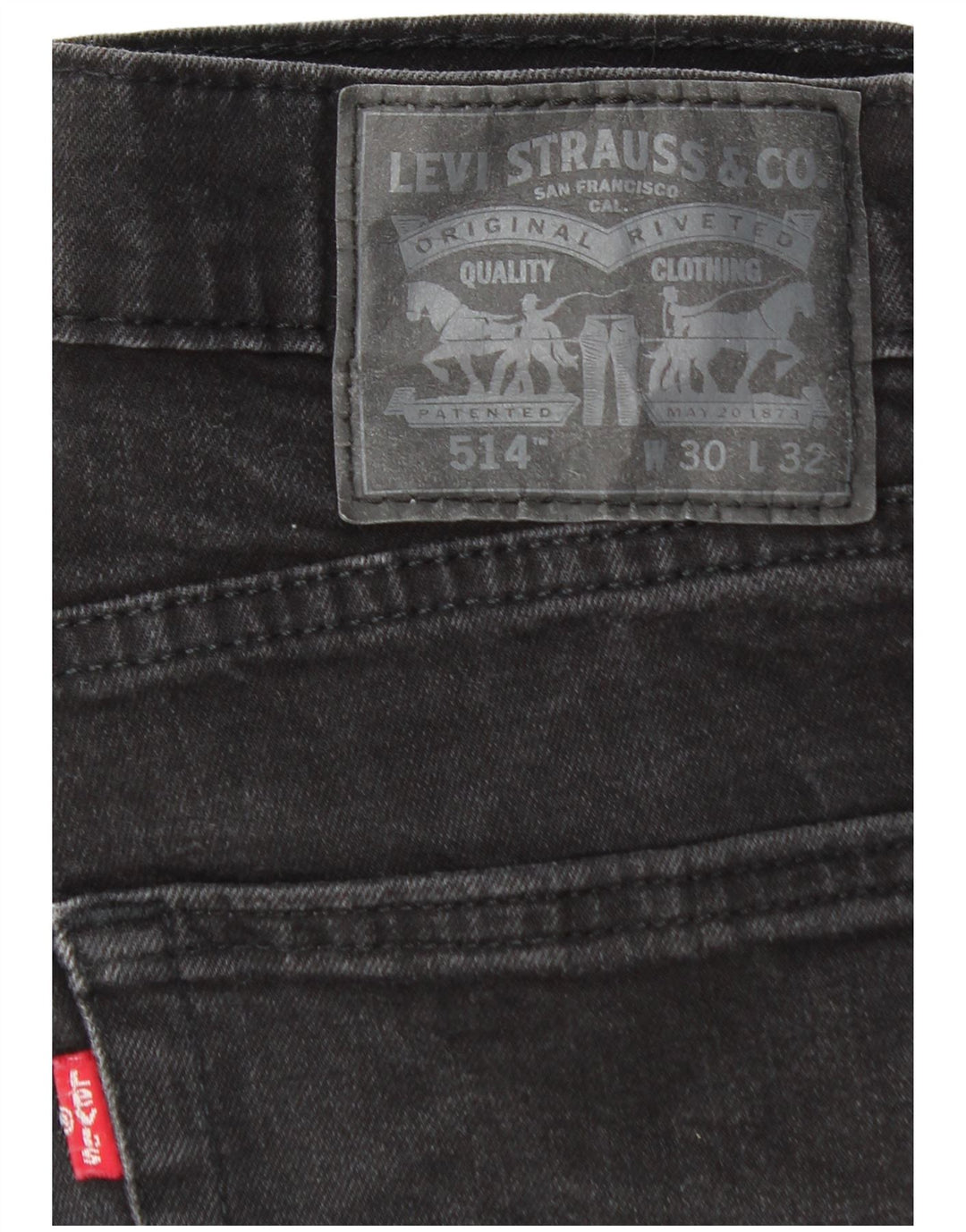 Levi's Mens 514 Straight Jeans W30 L30 Μαύρο Βαμβακερό