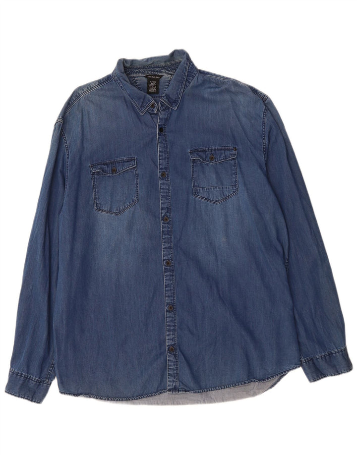 Ανδρικό τζιν πουκάμισο CALVIN KLEIN JEANS XL Μπλε βαμβακερό