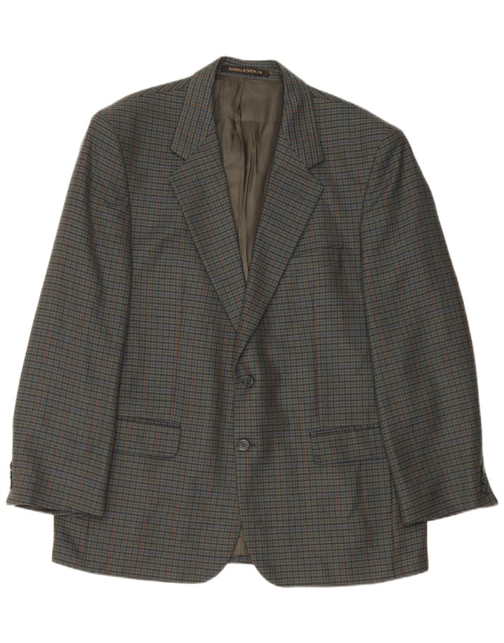 Marks & Spencer Ανδρικό σακάκι σακάκι με 2 κουμπιά UK 44 XL Green Houndstooth