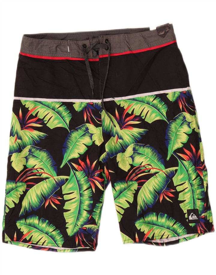 Ανδρικό σορτς κολύμβησης Quiksilver, μεσαίο μαύρο φλοράλ πολυεστέρας