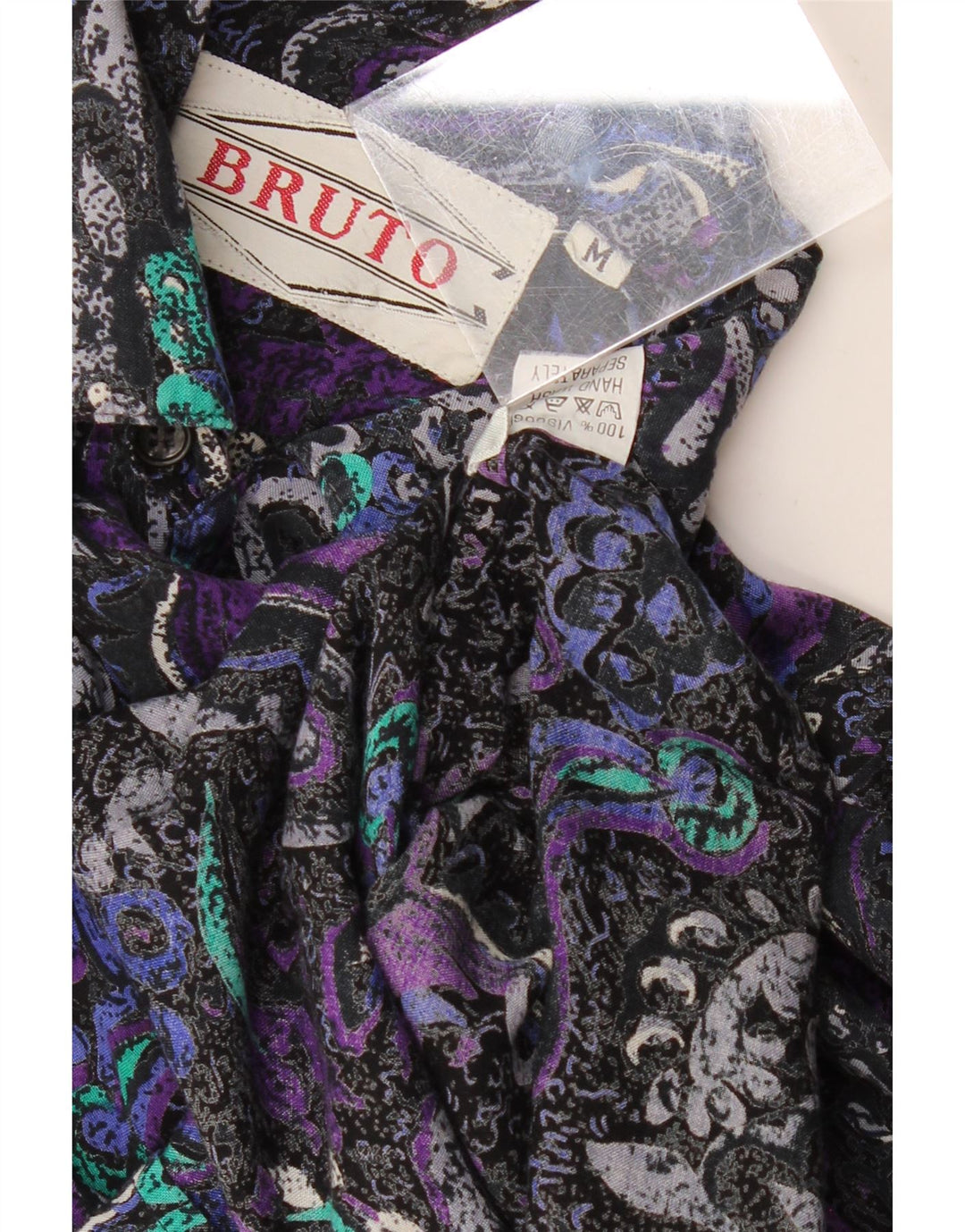 Ανδρικό κοντομάνικο πουκάμισο VINTAGE Μεσαίο πολύχρωμο Paisley Viscose