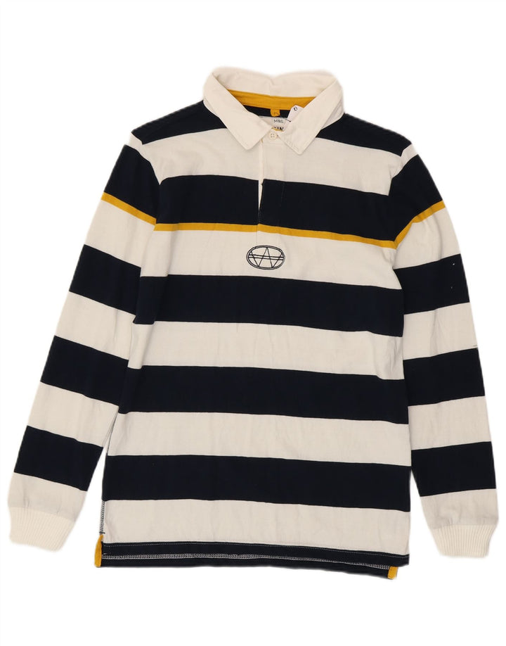 Marks & Spencer Boys Rugby Polo μπλουζάκι 12-13 ετών Navy Blue ριγέ