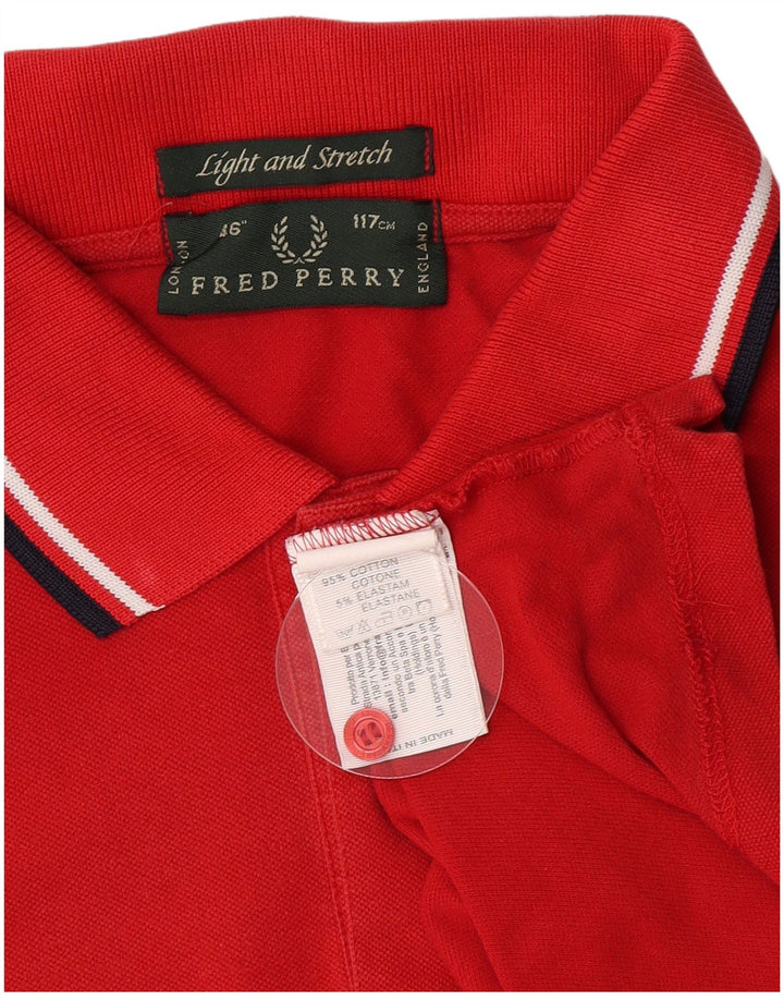 Fred Perry Ανδρικό ελαφρύ και Stretch Πόλο Μπλουζάκι Μεσαίο κόκκινο βαμβακερό