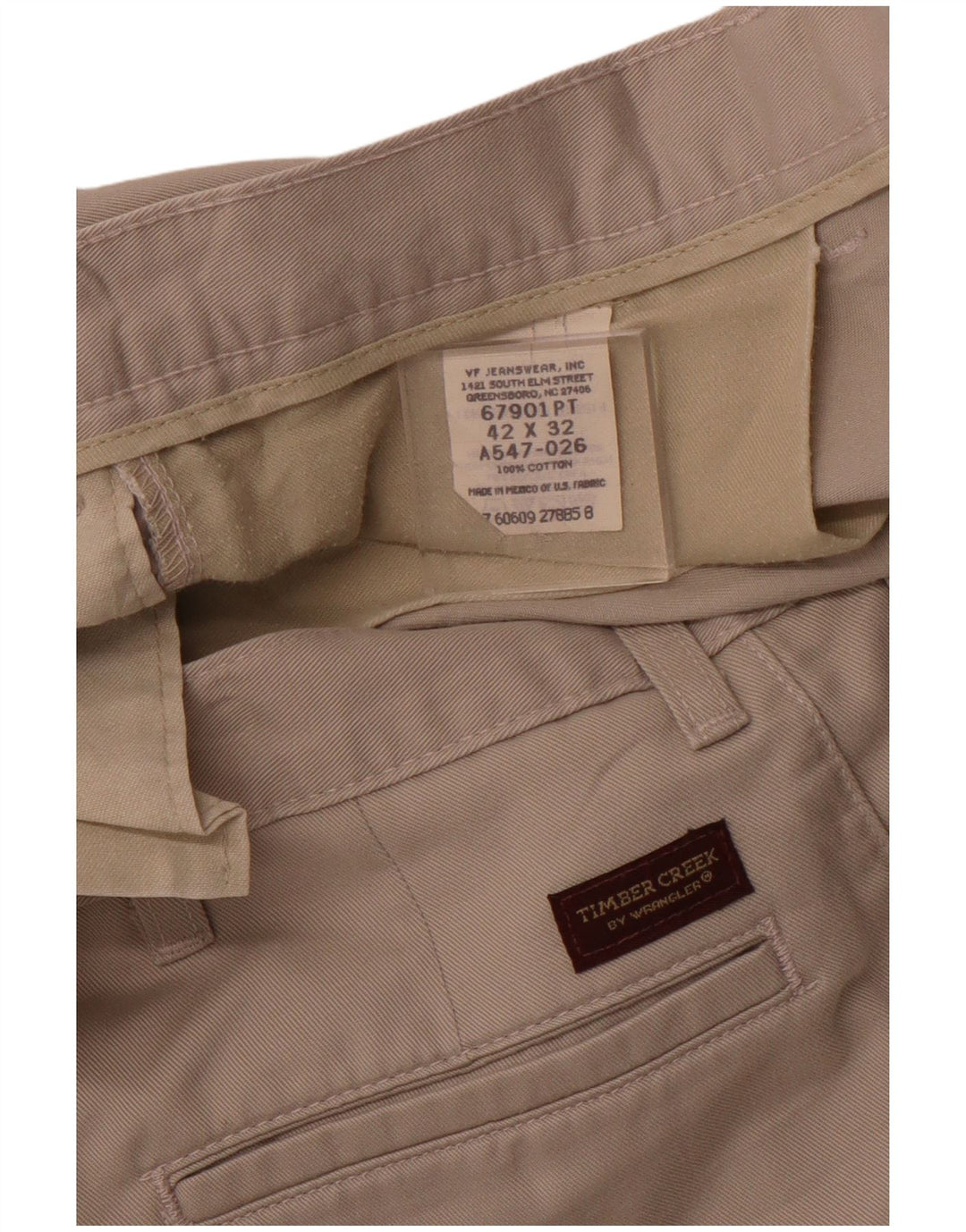 WRANGLER Ανδρικό παντελόνι Chino με καρφίτσες ξύλου Creek W42 L32 Μπεζ βαμβακερό