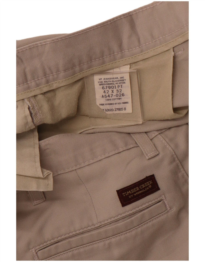 WRANGLER Ανδρικό παντελόνι Chino με καρφίτσες ξύλου Creek W42 L32 Μπεζ βαμβακερό