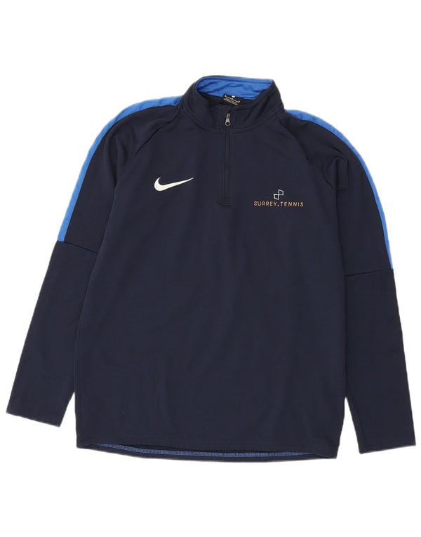 Ανδρική φόρμα γυμναστικής με γραφικό πουλόβερ Nike Dri Fit, μεσαίο μπλε ναυτικό