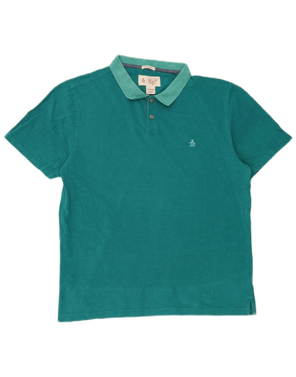 Penguin Ανδρικό Heritage Slim Fit Polo πουκάμισο XL Μπλε βαμβακερό