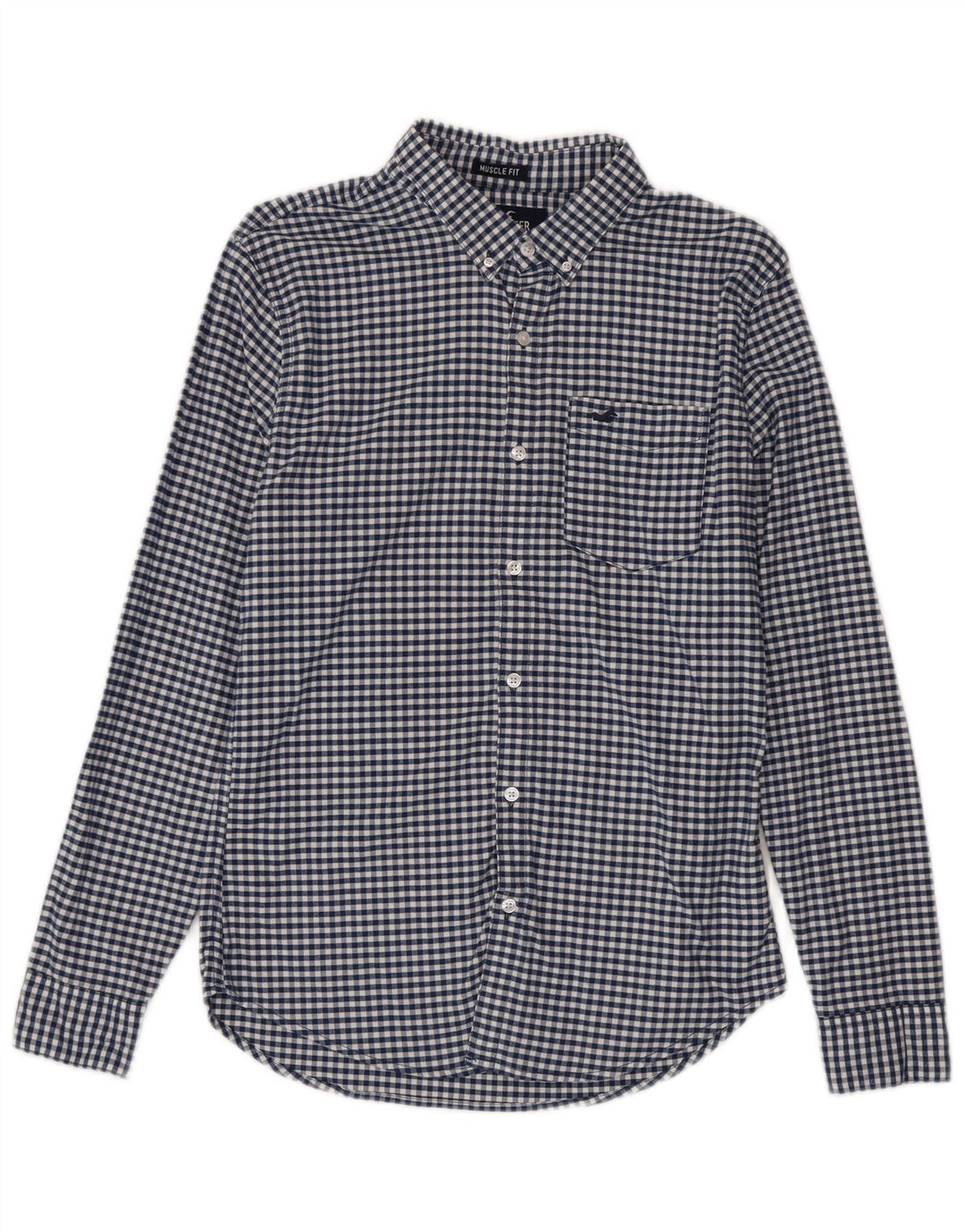 Ανδρικό πουκάμισο Hollister Small Blue Gingham Cotton