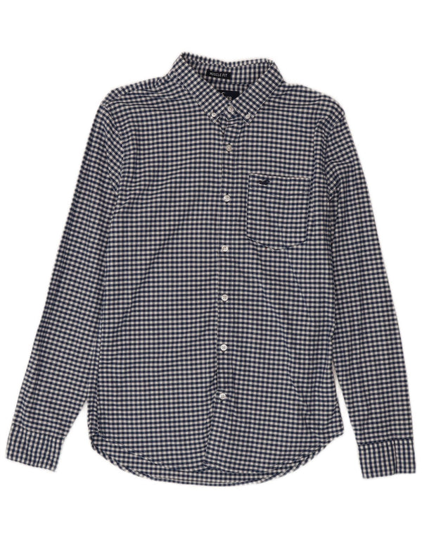 Ανδρικό πουκάμισο Hollister Small Blue Gingham Cotton