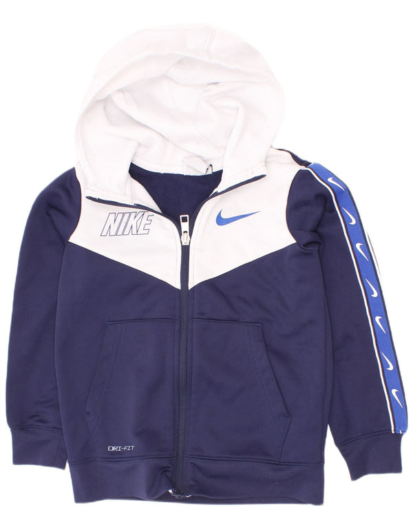 Πουλόβερ Nike Boys Dri Fit Zip Hoodie 4-5 ετών Small Navy Blue Colorblock