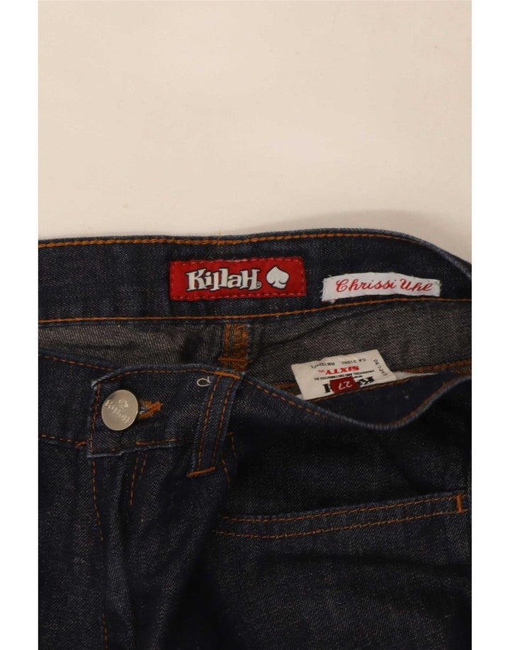 Killah Γυναικείο τζιν φαρδύ πόδι W27 L29 Navy Blue Cotton