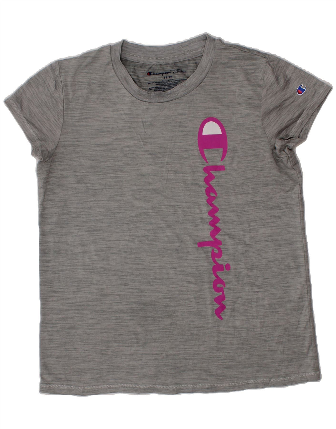 CHAMPION Girls Graphic T-Shirt Top 14-15 Years Grey Polyester Vintage Champion and Second-Hand Champion from Messina Hembry 