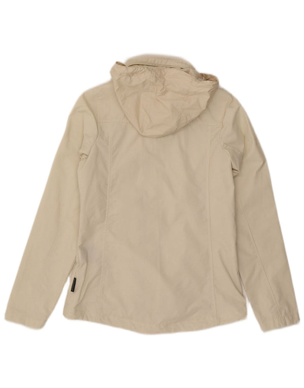 Jack Wolfskin Γυναικείο μπουφάν βροχής με κουκούλα UK 6 XS Off White Polyester