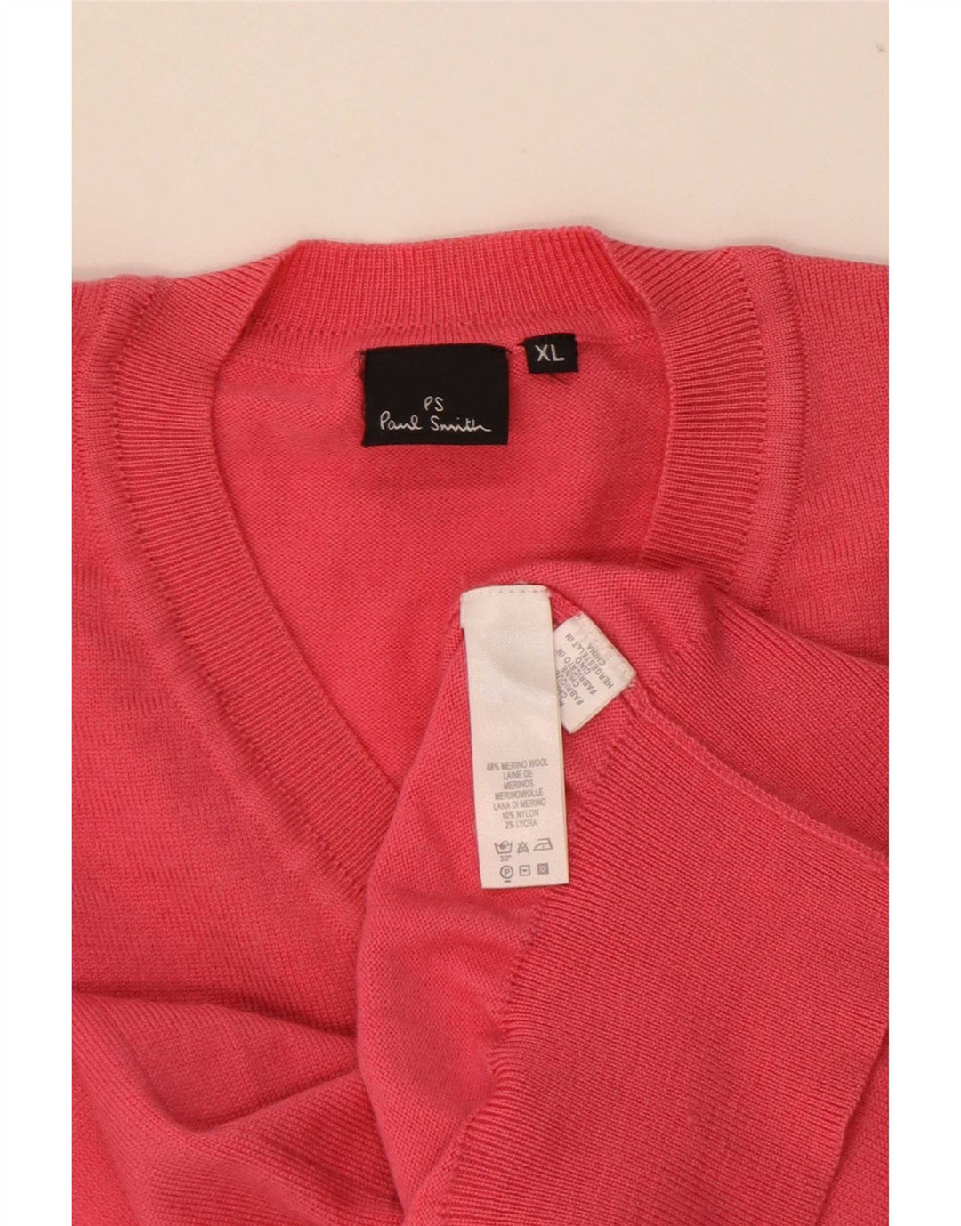 Paul Smith Ανδρικό πουλόβερ με λαιμόκοψη με λαιμόκοψη XL κόκκινο μαλλί