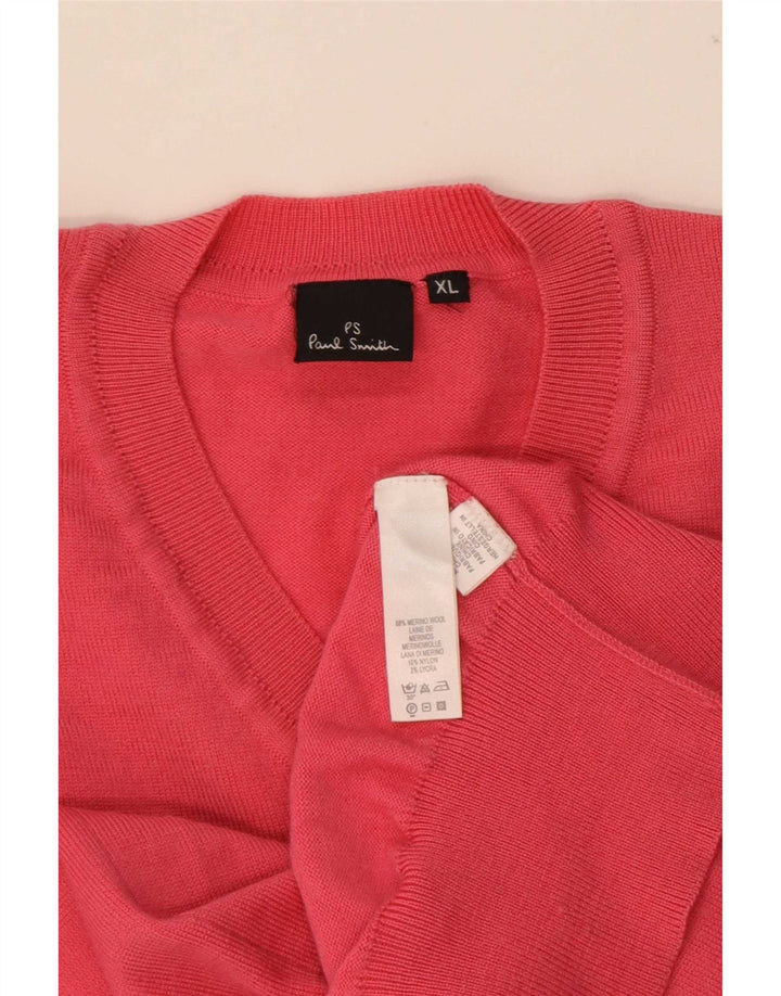 Paul Smith Ανδρικό πουλόβερ με λαιμόκοψη με λαιμόκοψη XL κόκκινο μαλλί