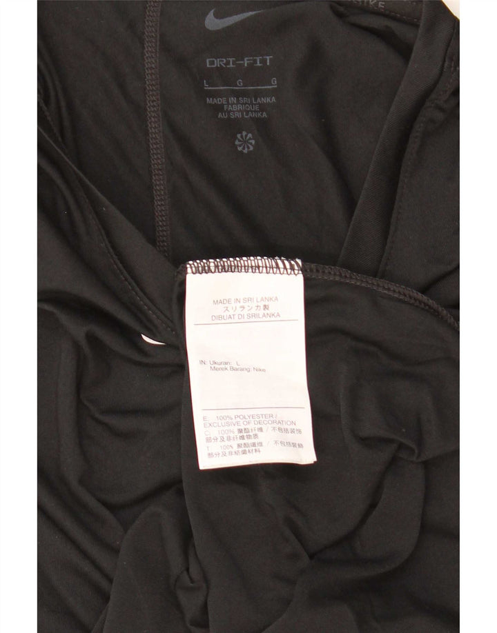 Γυναικείο Nike Dri Fit Μακρυμάνικο UK 16 Large μαύρο πολυεστέρα