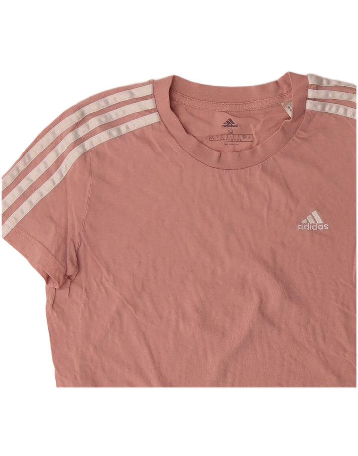 Γυναικείο T-Shirt ADIDAS Top UK 8/10 Μικρό Ροζ Βαμβακερό