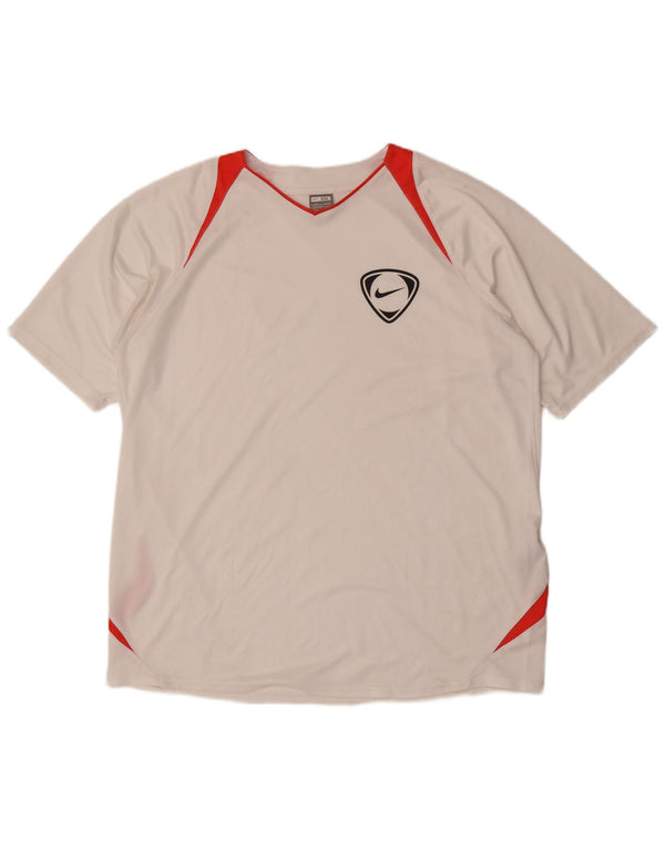 Ανδρικό T-Shirt Nike Top UK 47/48 2XL Λευκό πολυεστέρας