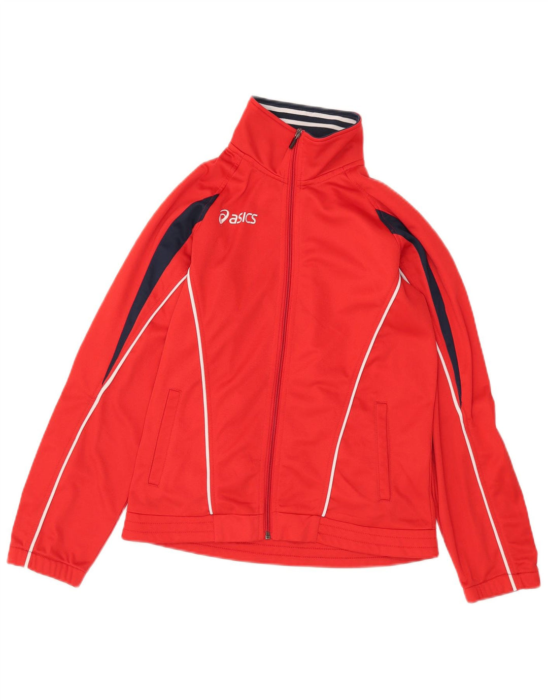Γυναικεία αθλητική φόρμα Asics Top Jacket UK 8 Small Red Colourblock
